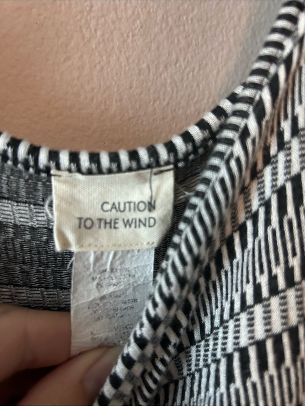Caution To The Wind | Black & White Patterned Jumpsuit - Picture 3 of 3
